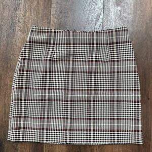 H&M Black and White Plaid Pencil Skirt